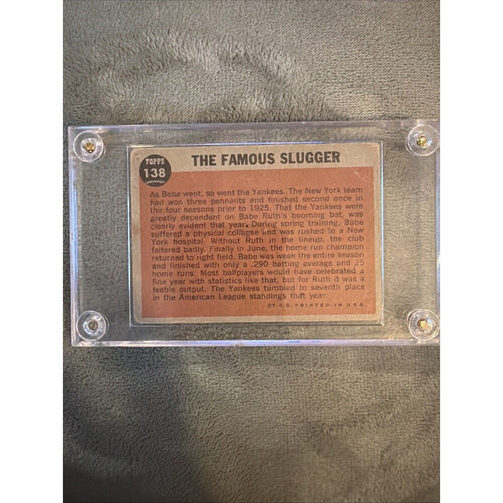 1962 Topps - Babe Ruth Special Babe Ruth #138 - Picture 5 of 6